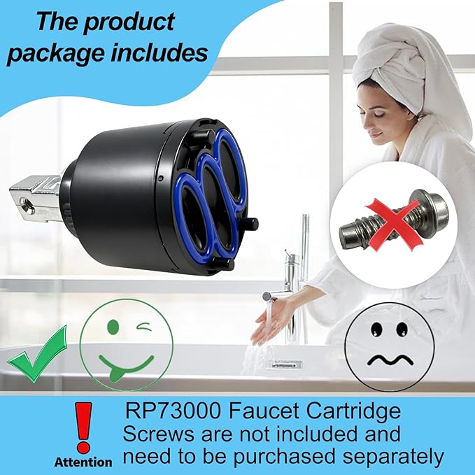RP73000 Faucet Cartridge for Delta Kitchen/Bathroom Faucet Cartridges Parts for Delta Plumbing Replacement Part, Faucet Cartridges Valve Repair Kit, Easy DlY Installation（Screws Not Included）