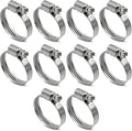 Embossed Worm Gear Hose Clamps Size#16, 3/4 To 1-5/8 inch Adjustable Heavy Duty Stainless Steel Hose Clamp, all 304 for Dryer Hose Clamp (25-40 mm, 10 Pack)