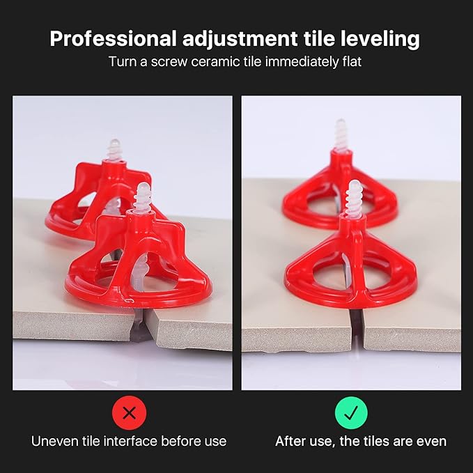 Pro-Grade 1/8" Tile Leveling System Clips 2000pcs - Dual-Purpose Leveler & Spacer for Ceramic & Stone Tiles | Lippage Prevention & Precision Gap Control | Effortless DIY Install(2000base, 1/8)