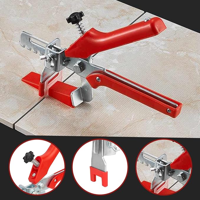 Tile Leveling system Plier Hand Floor Pliers Tiling Installation Tool Tile Locator Leveling System for DIY Ceramic Tile Stone Wall Tile Spacers Adjustment red