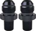 EVIL ENERGY 8AN Male Flare to 1/4" NPT Pipe Fitting Adapter Aluminum Straight Black 2PCS