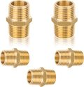 5-PCs HeSun Brass Hex Nipple Pipe Fitting, 1/2" NPT Male x 1/2" NPT Male Nipple Pipe Adapter(NPT013-5)