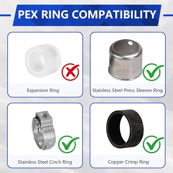3/4" Pex x 1/2" Female NPT Swivel Adapter No-Lead Brass Crimp Fitting,PEX-B Compatible,10-Pack