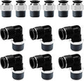 Pneumatic 1/2 Push to Connect Fittings Male Thread Elbow and Straight Combination Air Line Quick Connect Fittings 1/2"OD x 1/2"NPT Quick Connect Air Hose Fittings (Pack of 12)