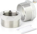 TAISHER 2PCS 304 Stainless Steel Reducer Hex Bushing, 1-1/4" NPT Male x 1" NPT Female, Reducing Pipe Adapter Fitting
