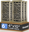 4x10 Inches 6 Pack Heavy Duty Walkable Floor Register Easy Adjust Air Supply Lever Floor Vents - Brooklyn Design - Vent Cover for Home Floor - Antique Brass
