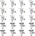 (20 Pack) Lidertik 1/2 inch Crimp PEX-B Angle Stop Valve 1/2 inch x 3/8 inch Compression for Water Toilet Bathroom Sink Brass Plated Chrome 1/4 Turn Valve LI-JF1-1807-A(20 PCS)