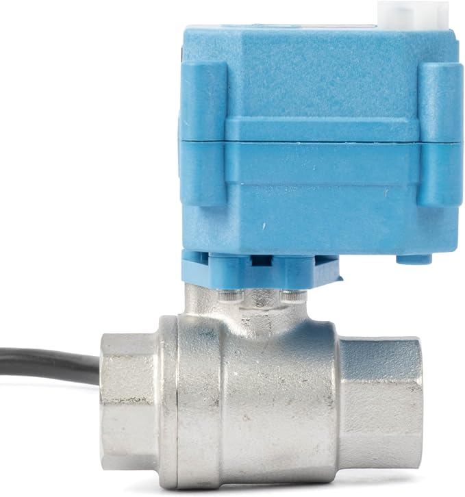 U.S. Solid 1/2 inch NPT 304 Stainless Steel Motorized Ball Valve - Plastic Electrical Ball Valve, 2 Wire Auto Return, AC 110~230V, Normally Closed, IP67, NSF Certified