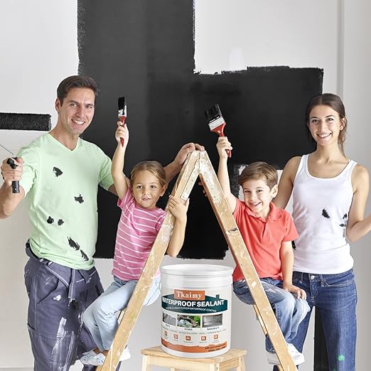 Waterproof Sealant 5 Gallon, Black Rubber Coating for Repairing Roofs Leaks, Warehouses, Foundations, Basements, Liquid Water Proof Sealant Coating