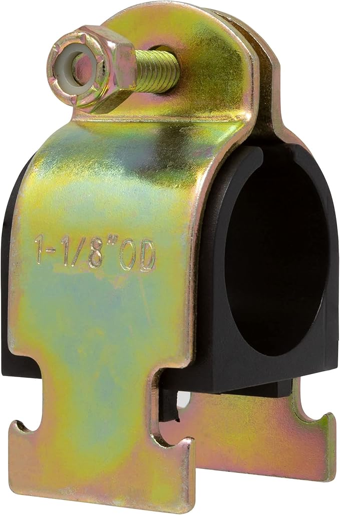 Rubber Cushion Strut Clamp 1" NOM (1-1/8" OD) for Mounting Copper Piping, PEX Pipe, CVPC Tubing to Strut Channels [5 Pack]