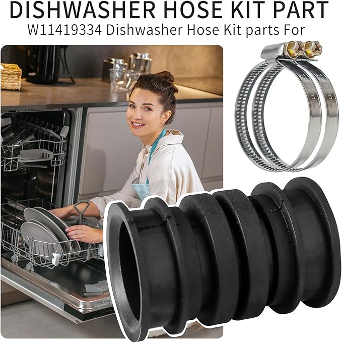 W11419334 Dishwasher Hose Kit for Whirlpool Jenn-Air KitchenAid Maytag Kenmore AP6981352 4960330 W11250985 PS12745538 EAP12745538 Circulation Pump to Sump Connect Hose Replacement Parts