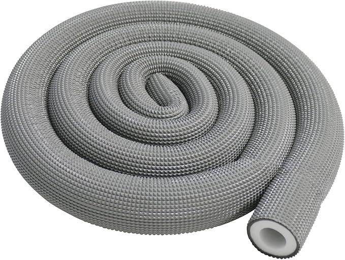 Pipe Insulation Tubing, BESUNTEK 6ft Heat Preservation Insulated Foam Tubing Handle Grip Support, for Water Pipes, air Conditioning Pipes (0.98" × 0.39", Grey, BESUNTEK-121)