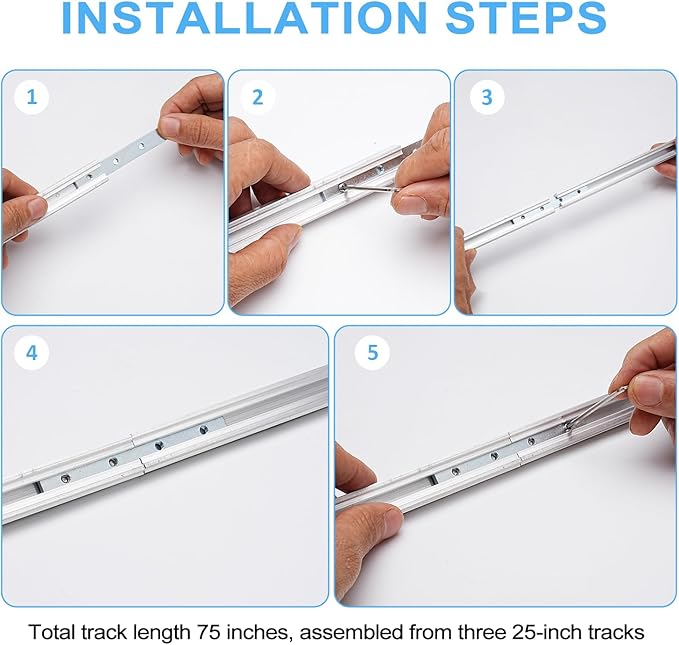 Aluminium Sliding Screen Door Track, Sliding Door Bottom Track, Sliding Door Track Replacement, Screen Door Track Repair, Terrace Screen Door Guide- Silvery Aluminium Alloy 75 Inch