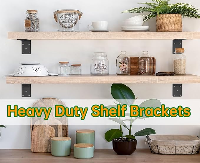 5x5“ Heavy Duty Shelf Brackets，L Brackets for Shelves Fence Pergola Brackets Angle Bracket for Post Wood，90 Degree Corner Bracket，Corner Brace for Floating Shelf Countertop Support Brackets ﻿