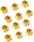 ChillWaves Brass Pipe Fitting, Internal Hex Head Socket Pipe Plug Fitting 1/8" NPT Male Thread Adapter(12-PACK)
