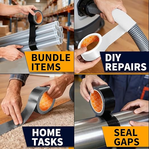 YONGJIN Strong Duct Tape Waterproof - 3 Pack 1.88 Inch x 20 Yards Each All Weather Duct Tape, No Residue, Heat Resistant, Multi-Purpose for Indoor Outdoor Repairs and DIY(Mixed)