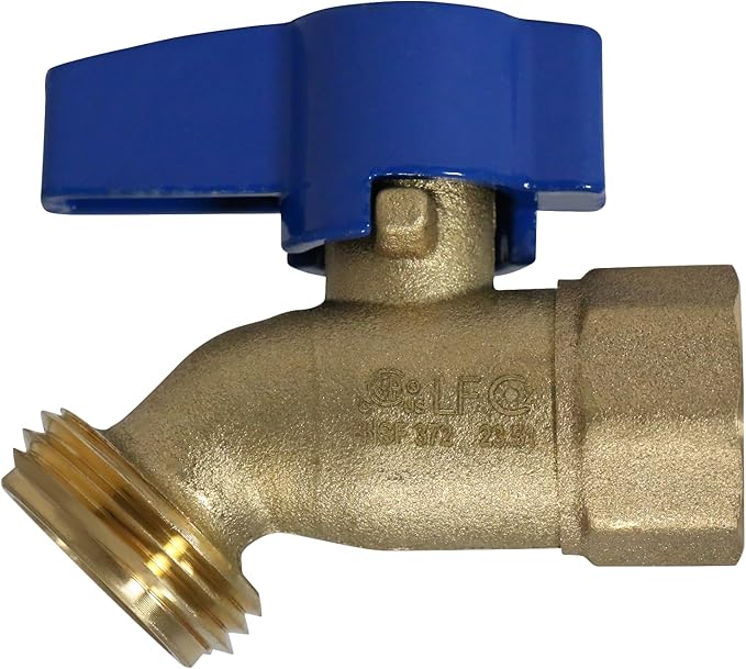 1 Piece XFITTING 1/2'' Female Threaded X 3/4'' Garden Hose Threaded Hose Bibb No-Kink, 1/4 Turn, Brass, Water or Oil