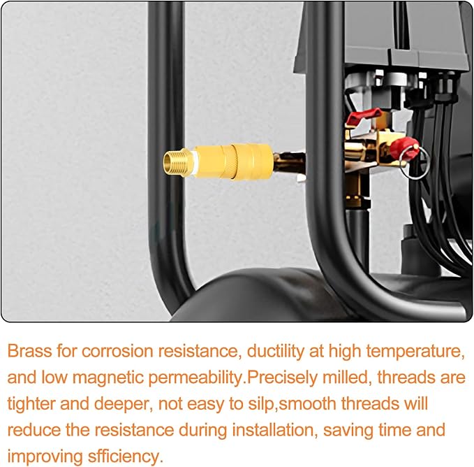 GASHER 10PCS Brass Pipe Fitting, Reducing Hex Nipple, 3/8-Inch Male Pipe x 3/8-Inch Male Pipe