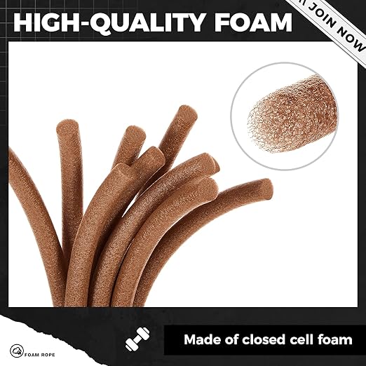 1/2 Inch x 200 ft Foam Backer Rod for Gaps Joints Concrete Crack Filler Caulk Saver Bulk Foam Backing Rod Concrete Filler Rope for Weather Stripping Door Seal (Brown)