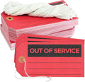 Stockroom Plus Red Tags with String - 5.75 x 3 in, 100 Pack - Red Equipment Repair & Inspection & Safety & Not in Use Tags