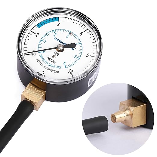 MEASUREMAN Natural Gas or LP Gas Manifold Pressure Test Kit, 0-10 "W.C., 1/4" NPT, 40" Length Hose