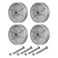8" X 2" Sliding Gate Wheels（4 Pack）, Cast Iron V Groove Wheel with Roller Bearing-1200 lbs Capacity, Rolling Gate Wheels, Sliding Gate Casters, Gate wheels for Metal Tube Gate, Silver