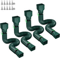 Rain Gutter Downspout Extensions, Downspout Extender for Rainwater Drainage Flexible, Down Spout Drain Extension Pipe and Extendable from 21 to 66 Inches (4 Pack, Green)