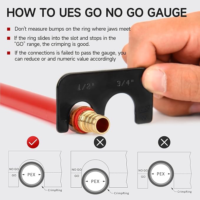 iCrimp Angle Head F1807 PEX Pipe Crimping Tool for Copper Rings - IWS-1234C(1/2&3/4-inch Angle Combo Crimper), Suitable for Tight Spaces