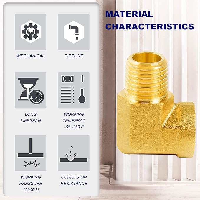 ChillWaves Brass Pipe Fitting, 90 Degree Barstock Street Elbow 1/8" NPT Female x 1/8" NPT Male Thread Adapter(2-PACK)