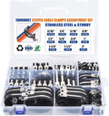 125PCS Cable Clamps Assortment Kit, 9 Sizes (3/16" to 2") Stainless Steel Rubber-Coated Cushioned Clamps, Insulated Pipe & Wire Holder for Automotive, Fuel Line, Hose, Tube