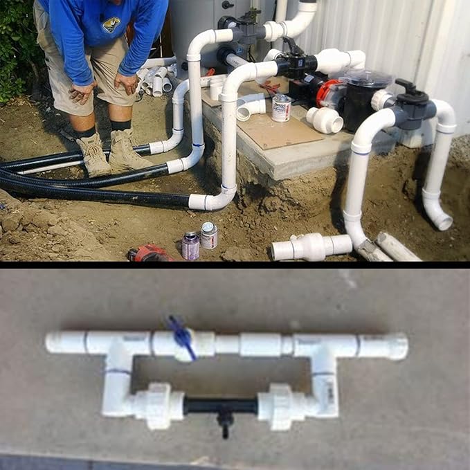 4Pcs 1" PVC Union Coupling Pipe Fitting (Socket x Socket) 1Inch PVC Slip Union PVC Adapter Coupling Schedule 40, EPDM O-Ring, White