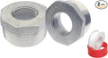 1-1/2" Male to 3/4" Female NPT Threaded Reducer Hex Bushing 304 Stainless Steel Reducing Adapter Pipe Fitting With Teflon Plumbers Tape(Pack of 2)