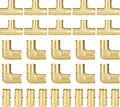 SUNGATOR 30-Pack 3/4 Inch PEX Fittings, 10 Each Elbow Tee Coupling, No Lead Brass Pex Fittings 3/4 Inch Assortment, UPC, NSF Certified