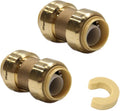 EFIELD Push-Fit Fittings 3/4 Inch Straight Coupling to Connect Pex, Copper, CPVC (Pack of 2),(PF008-2PCS)