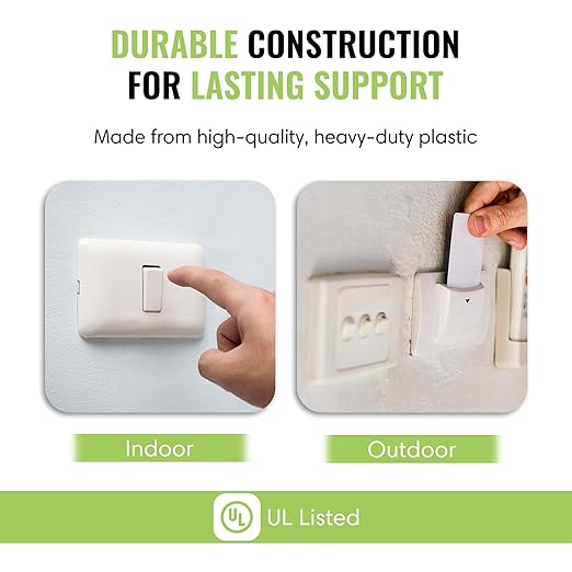 Select 10 Pack Electrical Outlet Box Extender with Included Screws, Plastic Electrical Outlet Extender, Heavy Duty Receptacle Extender, 2-Gang