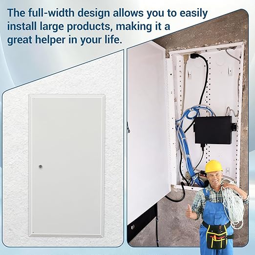28" Media Enclosure Network Box Cable Management with Hinged Cover Lock, Made of 20# Cold-Rolled Steel Sheet, Suitable for Recessed or Surface Mounting