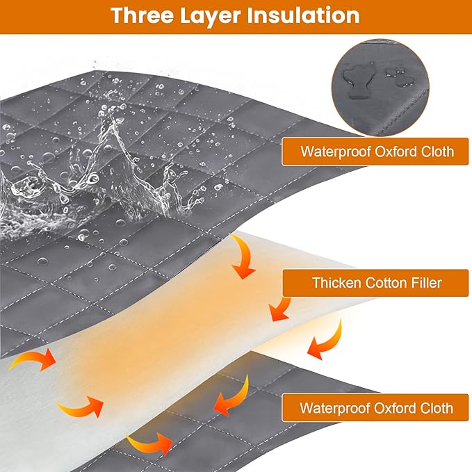 Window Insulation Cover Kit for Winter - 3 Layer 47"x63" Visible Thermal Insulated Windows Curtain with Kits for Winterizing, Large Oxford Cloth Window Cover Film with Heavy Cotton for Home Rv Door