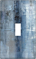Blue Grey Wall Plate 1 Gang Toggle Switch Decortive Light Switch Cover Modern Abstract Art Wall Plate Cover Wallplates for Bedroom Kitchen Home Decor