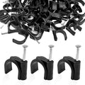 100 Pcs Pex Clamps, 1/2 Inch Pex Hangers Black Pex Fittings Half Clamps, J-Hook Pex Nail on Clamps for 1/2" OD Tubing Pipe, Pipe Support, Fixing Wire (16mm)