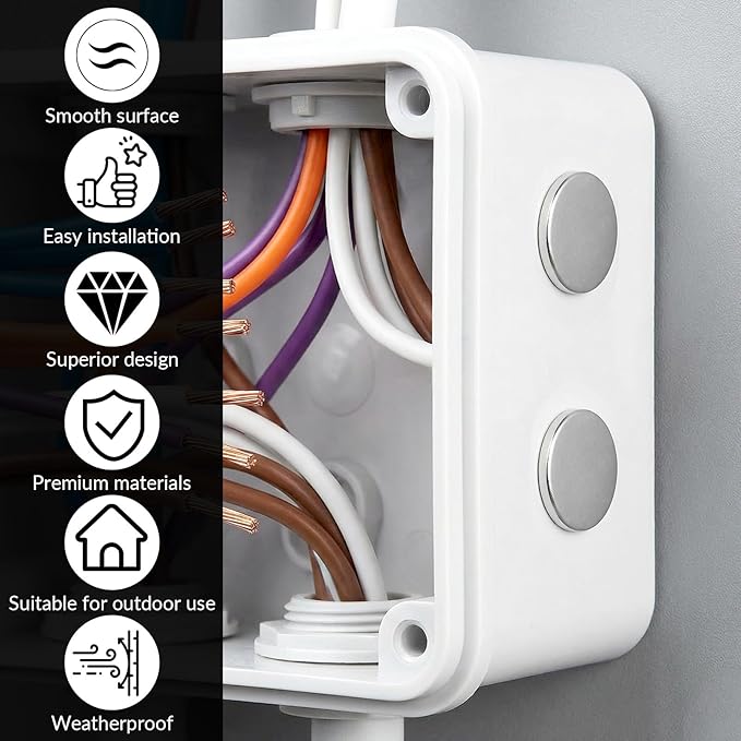 12 Pcs Knockout Seal Electrical Box, 3/4 Inch Knockout Plugs Steel Cable Connector Electrical Conduit Fittings Round Removable Seal Box Repair Kit Steel Instant Plugs for Closure Unused Outlets