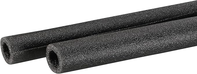 MECCANIXITY Foam Tube Sponge Protective Sleeve Heat Preservation Black Sleeve Polyethylene Pipe 15mm(0.6 Inch) ID for Pipe Insulation, Pack of 2