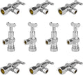 10-Pack Foskan 1/4 Turn Loose Key Angle Stop Valve,Compression Shut Off Valve 1/2" NOM (5/8" OD) x 3/8" OD,Chrome Plated Brass