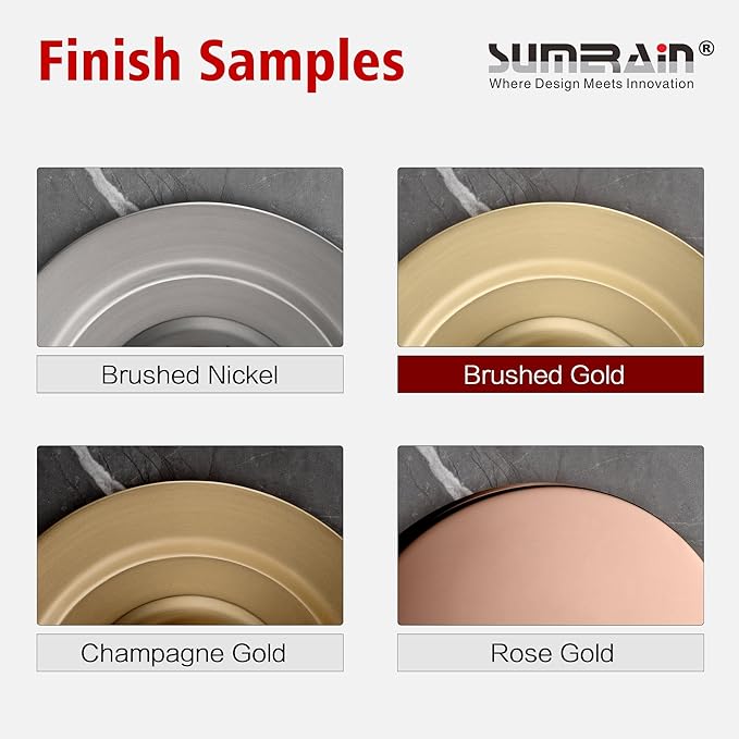 Sumerain Wall Mount Bathroom Faucet Brushed Gold,Single Handle with Brass Rough-in Valve