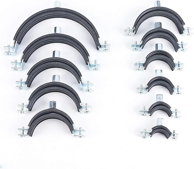 AKIHISA 5PCS Split Ring Pipe Hanger Heavy Duty Adjustable Pipe Bracket Clamp Wall Ceiling Mount Pipe Supports ID 5.5 Inch(140mm)