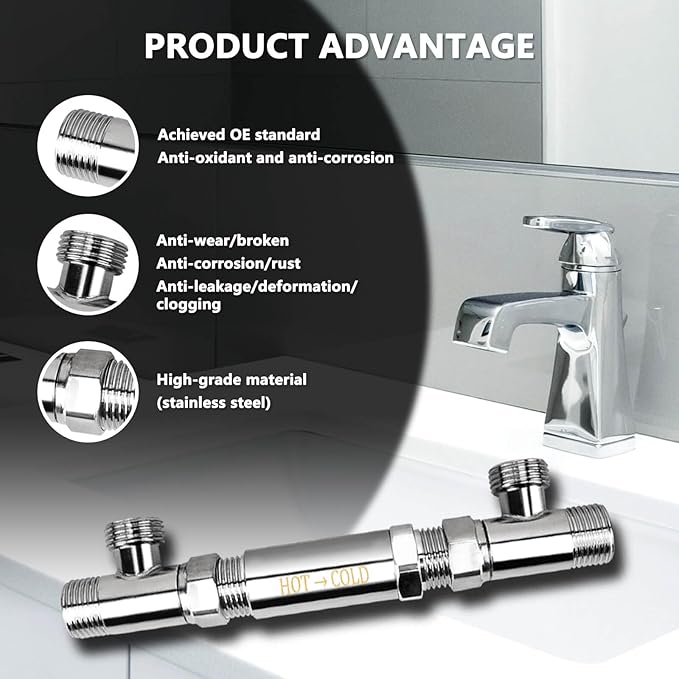 RAMATA Sensor Valve for Instant Hot Water Recirculating Pump Bypass Valve 304 Stainless Steel Directly Replace The Old Plastic Version, Replace #367010, 595926