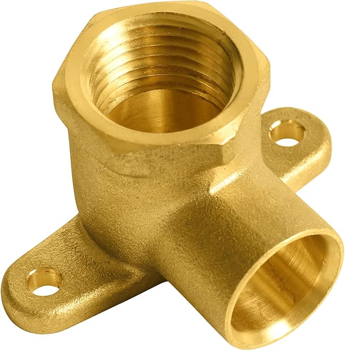 5-Pack EFIELD 1/2"FPT x 1/2"Sweat Brass 90-Degree Drop Ear Elbows for Copper Pipe Connection