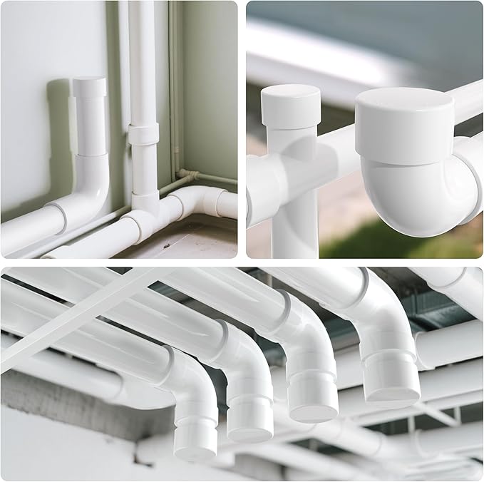 3/4" PVC Pipe End Cap Fitting, 30PCS SCH40 Furniture Grade PVC Cap Plug Adapter, White Pipe Slip End Caps Sockets for Built Furniture DIY Garden Shelf