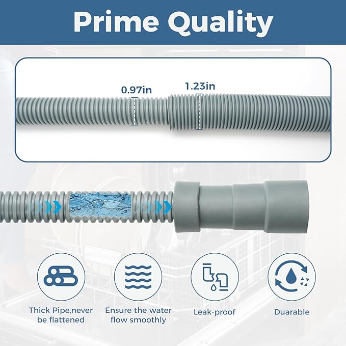 AEM74333101 Dishwasher Drain Hose AEM74333104 Compatible with LG Kenmore Dishwashers, Drain Hose Assembly Replaces AP7034217 PS16621806 LDF5545ST LDF5545WW LDP6797BD LDP6797ST LDPS6844AS