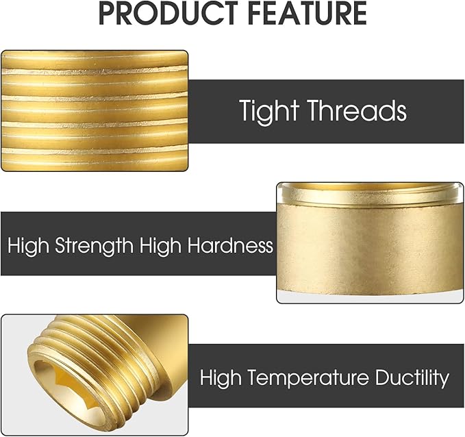 2 Packs Length 20 mm G1/2 Male to Female Brass Fittings for Connecting and Extending Pipes Tubs and Taps