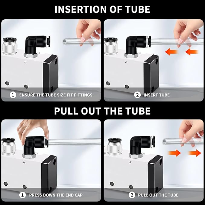 Push to Connect Fittings kits,8mm Tube OD x 1/4 Inch NPT Thread Male Elbow and Straight Pneumatic Quick Connect Air Hose Fitting kits Tube Fittings Air Fittings 24Pcs